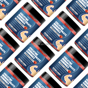 Strawberry <b>Creatine</b> Monohydrate Gummies Supplement Muscle Recovery Performance Support 120 Count Custom Label - Product Image 3
