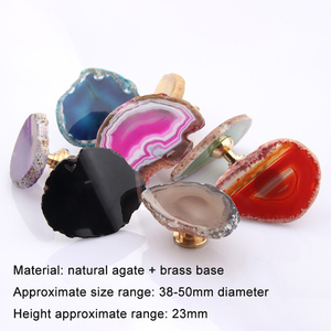 Natural Healing <strong>Crystal</strong> Agate Drawer Handle Colorful Agate Slab <strong>Knob</strong> Drawer Handle for Wedding Decoration - Product Image 5
