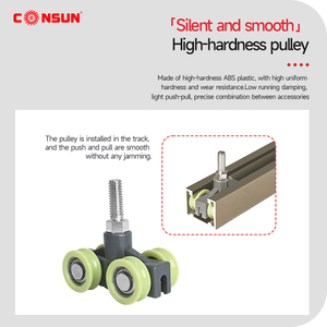 Consun Trung Quốc Nhiệm Vụ Nặng Nề Đóng Mềm Phụ Kiện Trượt Con Lăn Cửa Sổ Con Lăn Mang Bánh Xe Ròng Rọc Cửa Trượt Con Lăn - Product Image 5