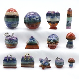 47 diferentes tipos de piedra de 7 Chakras, piedra de energía curativa Natural, adorno de piedra de arcoíris de lujo personalizado - Product Image 1