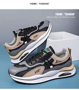 남성용 세련된 워킹 스니커즈-통기성 메쉬 에어 쿠션 신발 VIR 디테일 새 남성 신발 - Product Image 5