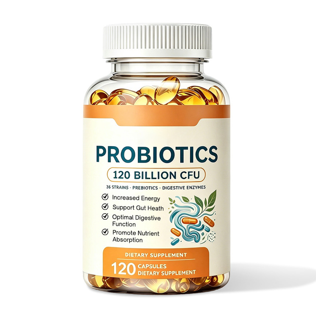 OEM Probiotics Capsules 120 Billion CFU 36 Strains Prebiotics Digestive Enzymes Support Gut Health Improve Nutrient Absorption