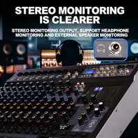 FX-12PRO/16PRO 12 Kanallı Profesyonel Metal Stereo Ses Mikseri Konsolu Bluetooth USB 24 DSP Efektleri 48V Fantom Güçlü Miksaj DJ