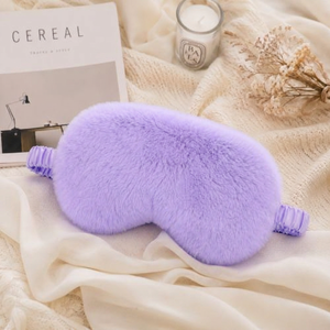 Luxurious Woven Soft Purple Plush Blackout <b>Eye</b> <b>Mask</b> 100% Polyester Travel <b>Eye</b> Cover - Product Image 2