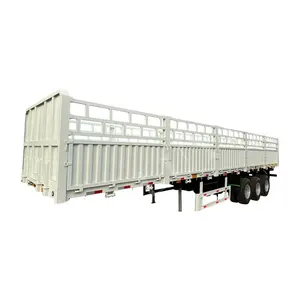 Bas prix 3 essieux 25-60 tonnes sac pour animaux marchandises Transport clôture piquet Cargo semi camion remorque