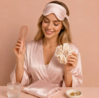 Masque de sommeil élastique antibactérien ultra-doux - Sans pression sur les yeux, respirant, léger, soin des yeux, indispensable pour les voyages