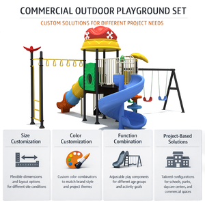 Ensemble <span class=keywords><strong>de</strong></span> toboggans d'extérieur pour aire <span class=keywords><strong>de</strong></span> jeux pour enfants avec plusieurs activités ludiques, idéal pour les garderies et les écoles, qualité commerciale - Product Image 4