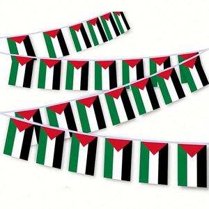 Promotional Palestine 5.5*8.2 Palestinian Bunting Decoration Green Red White Black <b>Flag</b> National Banner for Patio Yard Decor - Product Image 3