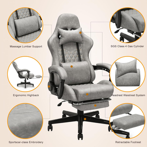 Fauteuil de jeu personnalisable pour PC, marron, design de course universel, fauteuil d'ordinateur de massage, <span class=keywords><strong>chaise</strong></span> de jeu Game Pro en <span class=keywords><strong>promotion</strong></span> - Product Image 6