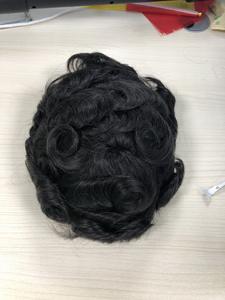 Prothèse capillaire pour homme Q6 Style, en dentelle française, avec ligne de cheveux naturelle, 5 clips, 100% cheveux humains indiens, 6 pouces, texture 38 mm, densité 90%-130% - Product Image 3