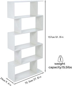 Open Boek Japanse Stijl Boekenplank Kleine Kast 5 Tier Hoek Display Opbergrek Wit Hout Kubus Boekenkast Plank