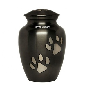 Urne funéraire en étain pour animaux de compagnie, qualité supérieure, gravée patte de chat noir, fournitures funéraires pour animaux de compagnie, urne premium - Product Image 1
