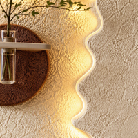 Magnifique vase mural en verre à texture grès Art Déco avec LED pour maisons élégantes