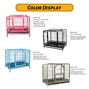 <span class=keywords><strong>Cage</strong></span> en fer robuste pour chien, design moderne, transporteur pour animaux de compagnie en métal haute résistance avec roues, emballé en boîte pour grands chiens - Meilleure vente - Product Image 3