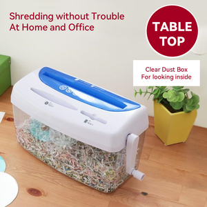 Distruggidocumenti Manuale per Casa, da Tavolo, per Carta/CD/DVD/Carte, Taglio Incrociato, Contenitore Polvere, 3,3 L, Compatto, Personalizzazione Colore - Product Image 4