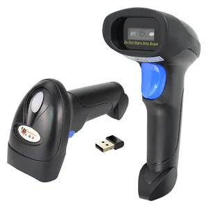 Lector de código de barras portátil, lector de inventario de supermercado con soporte, inalámbrico, con cable automático, 1D, 2D, láser, CCD, Qr