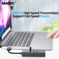 Base de Conexión 4 en 1 con 3 Puertos USB 3.0 y Adaptador Gigabit Ethernet para Laptop y Escritorio