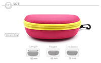 Boîte à lunettes de rangement à logo personnalisé multicolore d'usine étui rigide en EVA pour lunettes de soleil à fermeture éclair avec clip ceinture