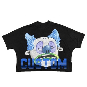 Imprimer hommes poids lourd blanc personnalisé col épais goutte épaule T-Shirts ajustement recadrée hommes surdimensionné lourd T-Shirt Boxy T-Shirt - Product Image 1