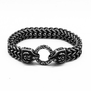 Yunnique-pulsera de cadena de acero y titanio de estilo europeo para hombre, diseño de escorpión negro Punk, regalo de joyería Retro - Product Image 1
