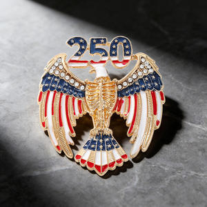 Broche Patriótico Águia 250º Aniversário EUA - Bandeira Americana com Strass, Presente Comemorativo Patriótico para Homens e Mulheres no Dia Nacional - Product Image 4