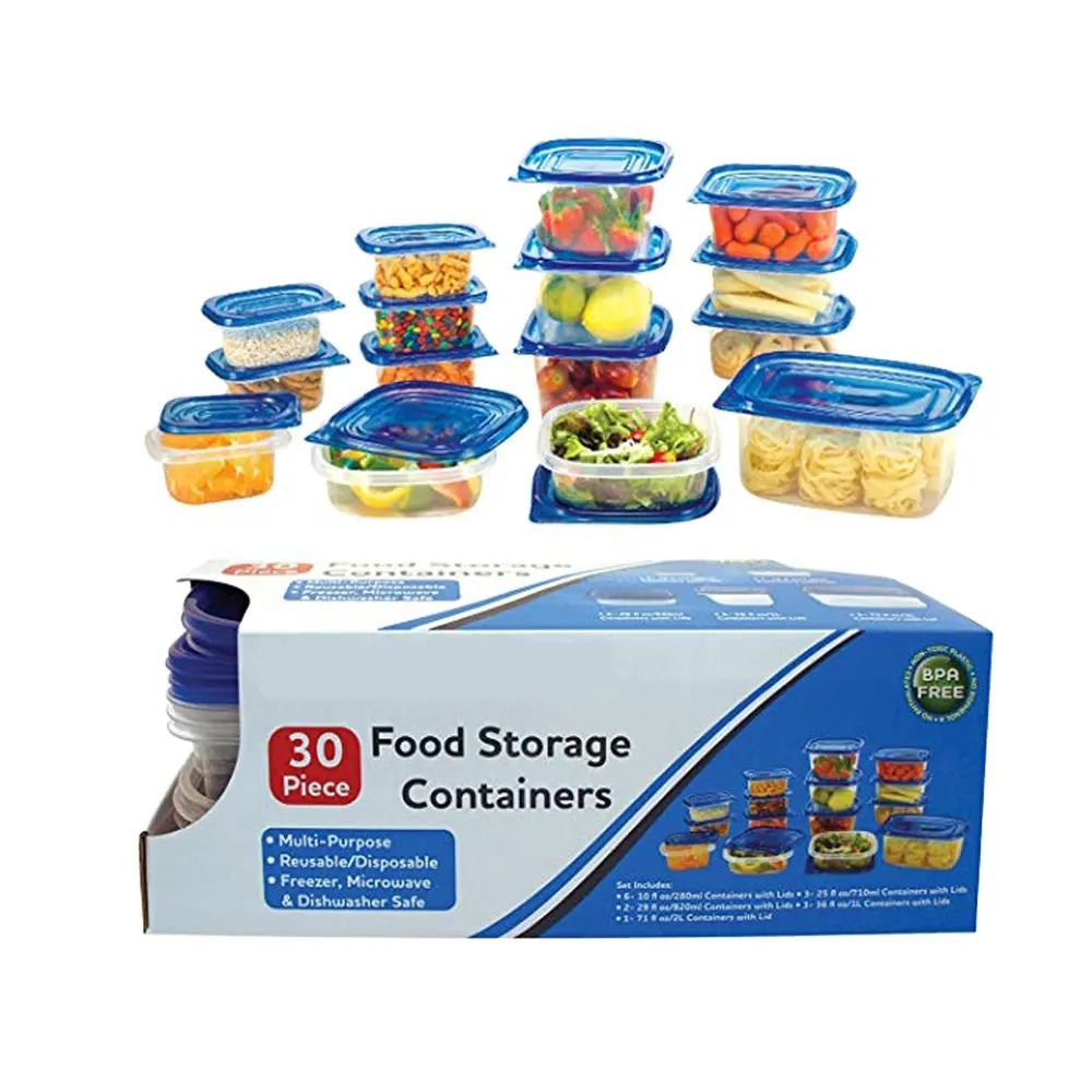 Met 10 Jaar Chinese Fabrikant Fabriekslevering 30Pcs Wegwerp Plastic Voedselcontainer