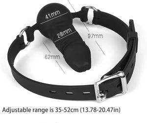 Venta al por mayor: Mordaza de silicona realista con bola y correa ajustable para kit de bondage SM, proveedor de juguetes sexuales - Product Image 4