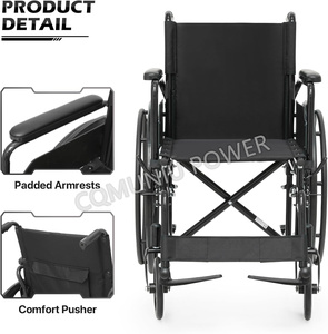 Sedia a Rotelle Manuale Pieghevole Leggera in Acciaio, Confortevole e Economica per Disabili - Product Image 5