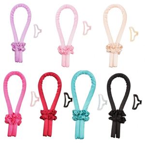 Lot de bigoudis en satin sans chaleur avec chouchou et pince pour coiffure de nuit pour femmes - Product Image 1