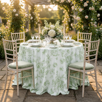 Nappe ronde en polyester à imprimé floral décoratif de luxe pour mariage, hôtel, fête, événements