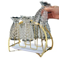 Porte-gobelets léger en métal de luxe Porte-gobelets en verre avec égouttage inversé Porte-gobelets à vin domestique sur le thème des animaux gravés