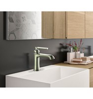 Robinet mitigeur moderne en acier inoxydable à poignée unique pour lavabo de salle de bain, finition nickel brossé