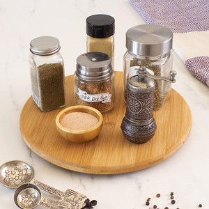 Piano di lavoro cucina <span class=keywords><strong>Lazy</strong></span> <span class=keywords><strong>Susan</strong></span> vassoio armadietto rotondo di bambù giradischi Organizer per tavolo - Product Image 1