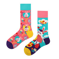 AB nouveau style parent-enfant pour enfants garçons et filles coloré mignon dessin animé mode sport enfants mi tube coton chaussettes