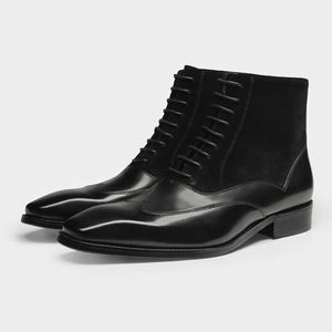 Bottes en cuir pour homme de qualité supérieure, nouvelles bottes d'hiver en cuir véritable, style britannique, pour la marche en plein air - Product Image 1