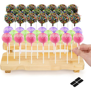 Expositor de dulces de madera de doble capa para escritorio, soporte para piruletas de chocolate, expositor de postres - Product Image 1