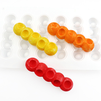 724 usine 6 trous chenille forme silicone bougie moule savon moule silicone bougie résine mousse gâteau moule main faire bricolage pas bpa