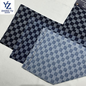 9.7oz <span class=keywords><strong>r</strong></span>ất nhiều Cổ Phiếu checkerboard Jacquard <span class=keywords><strong>Polyester</strong></span> denim vải bán buôn Nhà cung cấp - Product Image 1