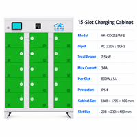Armoire de recharge intelligente verte à 15 emplacements avec accès par carte RFID 7,5 kW pour la communauté des vélos électriques - Usine chinoise