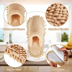 OEM/OEM Chaussons de nettoyage en microfibre détachables et lavables pour femmes et hommes, pour le nettoyage des sols de la maison et de la cuisine - Product Image 5