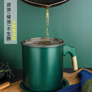 Oil Can Cylinder with Handle Clip on Lid <b>Large</b> Capacity Kitchen Storage Container Made in China - Product Image 4