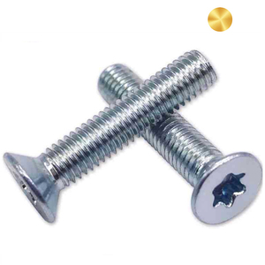 M2 M2.5 M3 M4 6-32 ISO14581 / DIN 7991 Bleu blanc de zinc <span class=keywords><strong>Torx</strong></span>-À Six Pans Creux Fraisée Vis À Tête Cylindrique - Product Image 1