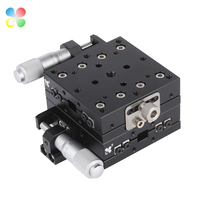 Eje XY de 60x60mm, etapa de posicionamiento lineal de alta precisión con cabezales de micrómetro para instrumentos de prueba, escenario Manual, C & K
