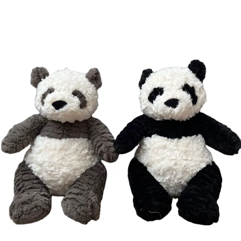 35cm Kawai Custom Stuffed Black Gray Panda Bear Plush Toy Girl Boy Gift Fluffy Panda