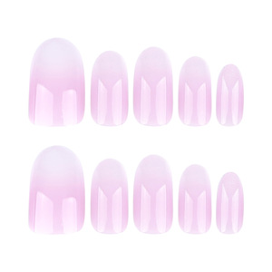 <span class=keywords><strong>Ongles</strong></span> à presser en ABS, forme amande, dégradé rose pêche et blanc laiteux, finition brillante, style French, souples et flexibles, logo personnalisable, certifiés CE, 24 pièces - Product Image 4