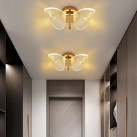 Lampe murale LED papillon dorée de luxe moderne et créative, style nordique, inspirée des papillons, pour salon et chambre à coucher