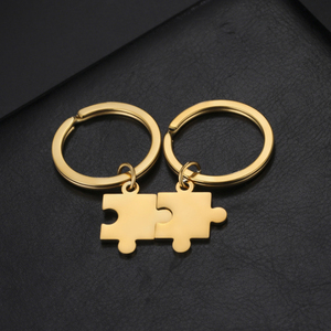 <span class=keywords><strong>Porte</strong></span>-clés personnalisés en acier inoxydable gravés en DIY, <span class=keywords><strong>puzzle</strong></span> de dessin animé pour couple, 25 mm, léger, imperméable, Saint-Valentin - Product Image 1