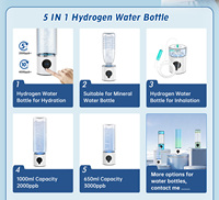 Bouteille d'eau hydrogénée Suyzeko 4000ppb+ avec support d'installation à alimentation par batterie, portable