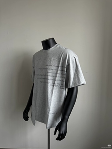 T-shirt da uomo nera girocollo in cotone organico traspirante, <span class=keywords><strong>stile</strong></span> casual streetwear, con stampa <span class=keywords><strong>testo</strong></span> e bandiera in rilievo - Product Image 4