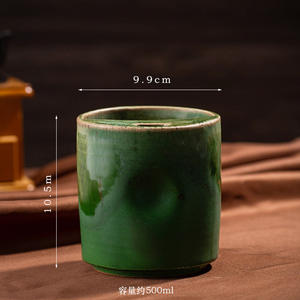 Tasse à café rétro en céramique de grande capacité, faite à la main, <span class=keywords><strong>sans</strong></span> <span class=keywords><strong>anse</strong></span>, avec fossettes, pour la décoration de la maison - Product Image 4